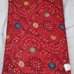 Stylish Glace Cotton Mirror Work Fabric with Floral Print Design