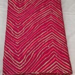 Stylish Glace Cotton Mirror Work Fabric with Floral Print Design