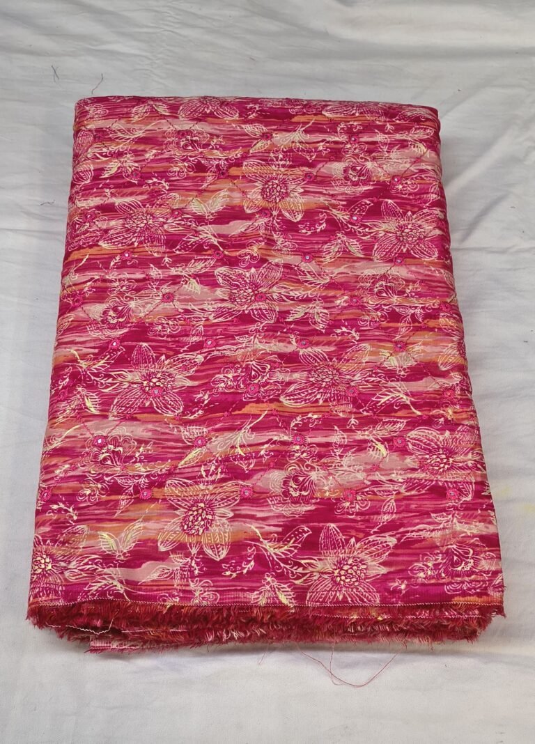 Glace Cotton Mirror Work Fabric