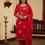 Pure All Cotton Suit Set with Printed Cotton Dupatta and Cotton Bottom Elegant Embroidered Unstitched Dress Material