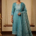 Pure All Cotton Suit Set with Printed Cotton Dupatta and Cotton Bottom Elegant Embroidered Unstitched Dress Material