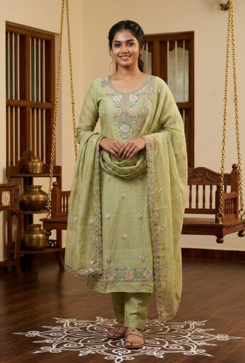 Untitled design Jamdani Cotton Suit with Jamdani Cotton Dupatta and Tapeta Bottom - Image 1