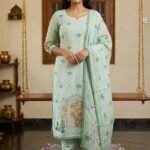Linen Cotton Suit with Linen Cotton Dupatta and Tapeta Bottom