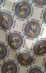 Grey Cotton Madhubani Printed Fabric Traditional Ethnic Designer Dress Material