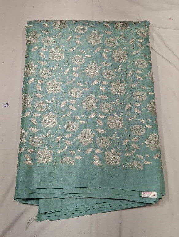 Tussar Silk Embroidery Fabric Premium Designer Ethnic Dress Material