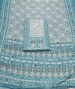 Pure All Cotton Suit Set with Printed Cotton Dupatta and Cotton Bottom Elegant Embroidered Unstitched Dress Material - Image 2