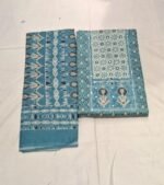 Pure All Cotton Suit Set with Printed Cotton Dupatta and Cotton Bottom Elegant Embroidered Unstitched Dress Material - Image 3