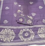 Pure All Cotton Suit Set with Printed Cotton Dupatta and Cotton Bottom Elegant Embroidered Unstitched Dress Material - Image 2