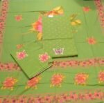 Pure All Cotton Suit Set with Printed Cotton Dupatta and Cotton Bottom Elegant Embroidered Unstitched Dress Material - Image 2