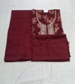 Maslin Cotton Suit Set with Maslin Cotton Dupatta and Tapeta Bottom Elegant Embroidered Unstitched Dress Material - Image 5