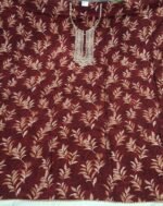 Maslin Cotton Suit Set with Maslin Cotton Dupatta and Tapeta Bottom Elegant Embroidered Unstitched Dress Material - Image 4