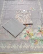 Pure All Cotton Suit Set with Printed Cotton Dupatta and Cotton Bottom Elegant Embroidered Unstitched Dress Material - Image 2