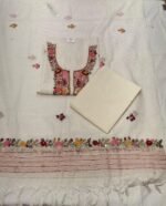 Kota Tissue Suit Set with Kota Tissue Dupatta and Cotton Bottom Elegant Embroidered Ethnic Unstitched Dress Material - Image 2