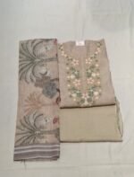 Linen Cotton Suit with Linen Cotton Dupatta and Tapeta Bottom - Image 3
