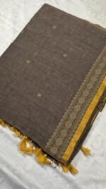 Chennai Cotton Saree with Golden Border and Tassel Pallu