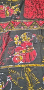 Maslin Cotton Saree with Designer Check Pattern and Printed Border - Image 2