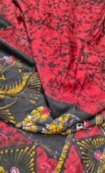 Maslin Cotton Saree with Designer Check Pattern and Printed Border - Image 3