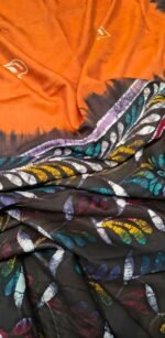 Maslin Cotton Saree with Designer Check Pattern and Printed Border - Image 2