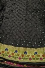 Garhwal Silk Saree with Bandhej Style Handwork and Floral Woven Designer Border - Image 2