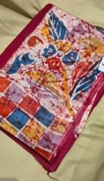 Mal Cotton Saree with Traditional Batik Print and Designer Pallu