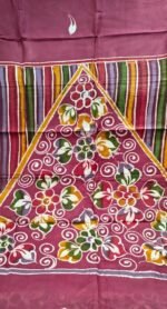 Mal Cotton Saree with Traditional Batik Print and Designer Pallu - Image 3