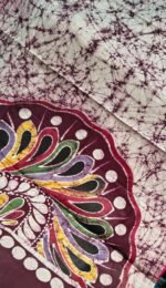 Mal Cotton Saree with Traditional Batik Print and Designer Pallu - Image 4