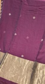 Chennai Cotton Saree with Golden Border and Tassel Pallu - Image 5