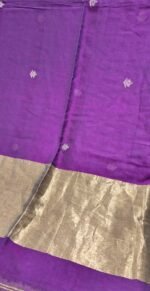 Chennai Cotton Saree with Golden Border and Tassel Pallu - Image 5