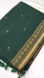 Chennai Cotton Saree with Golden Border and Tassel Pallu