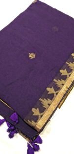 Chennai Cotton Saree with Golden Border and Tassel Pallu