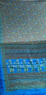 Semi Crepe Saree with Traditional Floral Border and Elegant Print - Image 2