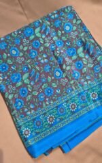 Semi Crepe Saree with Traditional Floral Border and Elegant Print