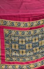 Linen Cotton Saree with Elegant Floral Border Design - Image 2
