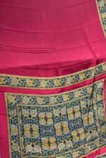 Linen Cotton Saree with Elegant Floral Border Design - Image 4