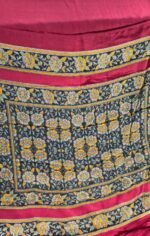Linen Cotton Saree with Elegant Floral Border Design - Image 5