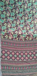 Linen Cotton Saree with Elegant Floral Border Design - Image 2