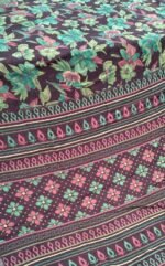 Linen Cotton Saree with Elegant Floral Border Design - Image 4