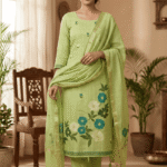Elegant Jamdani Cotton Suit with Dupatta & Cotton Bottom - Premium 3 Piece Set