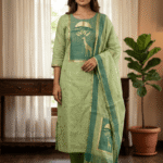 Elegant Jamdani Cotton Suit with Dupatta & Cotton Bottom - Premium 3 Piece Set