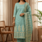 Elegant Jamdani Cotton Suit with Dupatta & Cotton Bottom - Premium 3 Piece Set