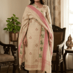 Elegant Jamdani Cotton Suit with Dupatta & Cotton Bottom - Premium 3 Piece Set