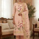 Elegant Jamdani Cotton Suit with Dupatta & Cotton Bottom - Premium 3 Piece Set