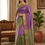 Premium Leeba Cotton Saree with Floral Print & Tassel Pallu
