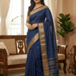 Premium Leeba Cotton Saree with Floral Print & Tassel Pallu