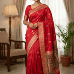 Premium Leeba Cotton Saree with Floral Print & Tassel Pallu