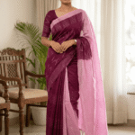 Premium Leeba Cotton Saree with Floral Print & Tassel Pallu